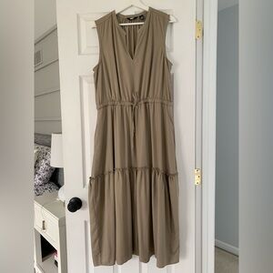 Lands' End Tan Maxi Dress